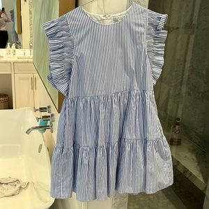 English Factory blue and white stripe dress